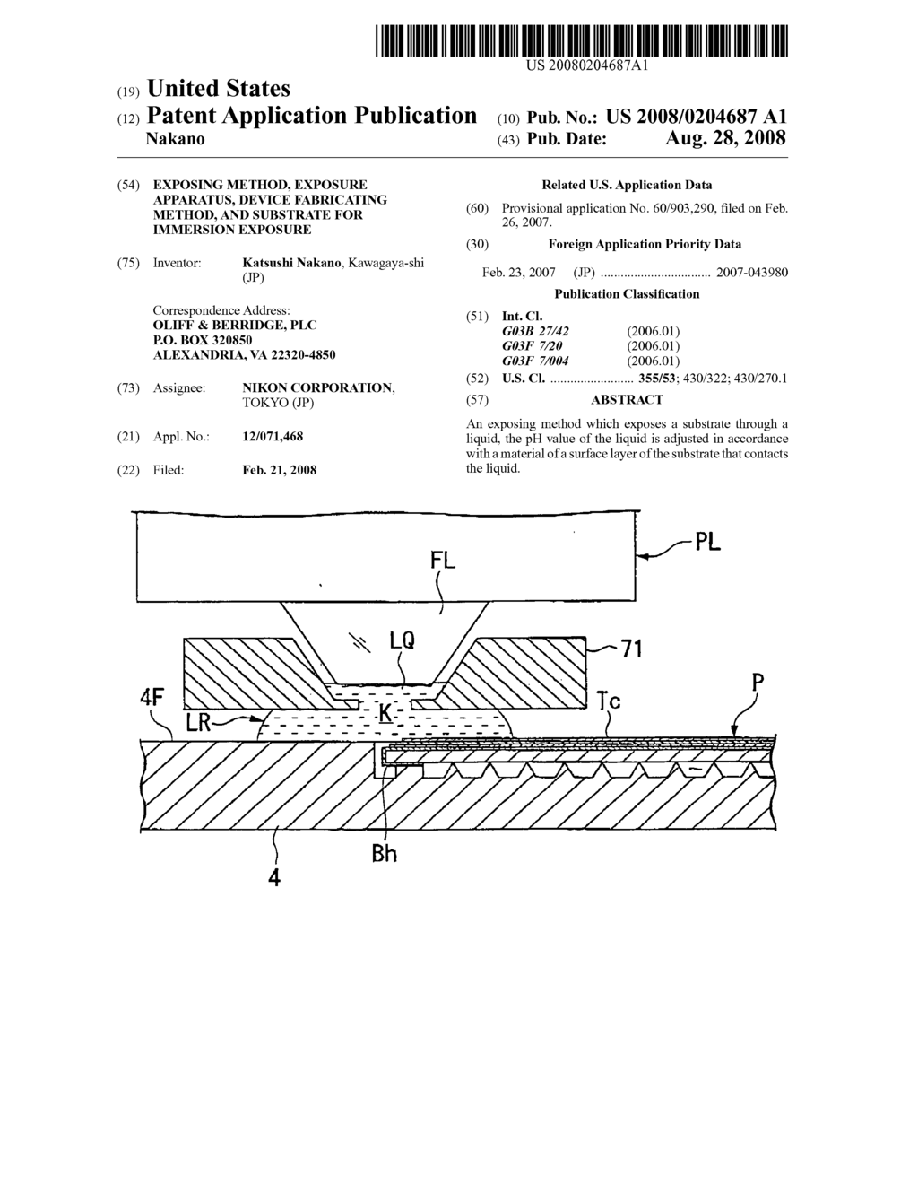 Exposing method, exposure apparatus, device fabricating method, and substrate for immersion exposure - diagram, schematic, and image 01