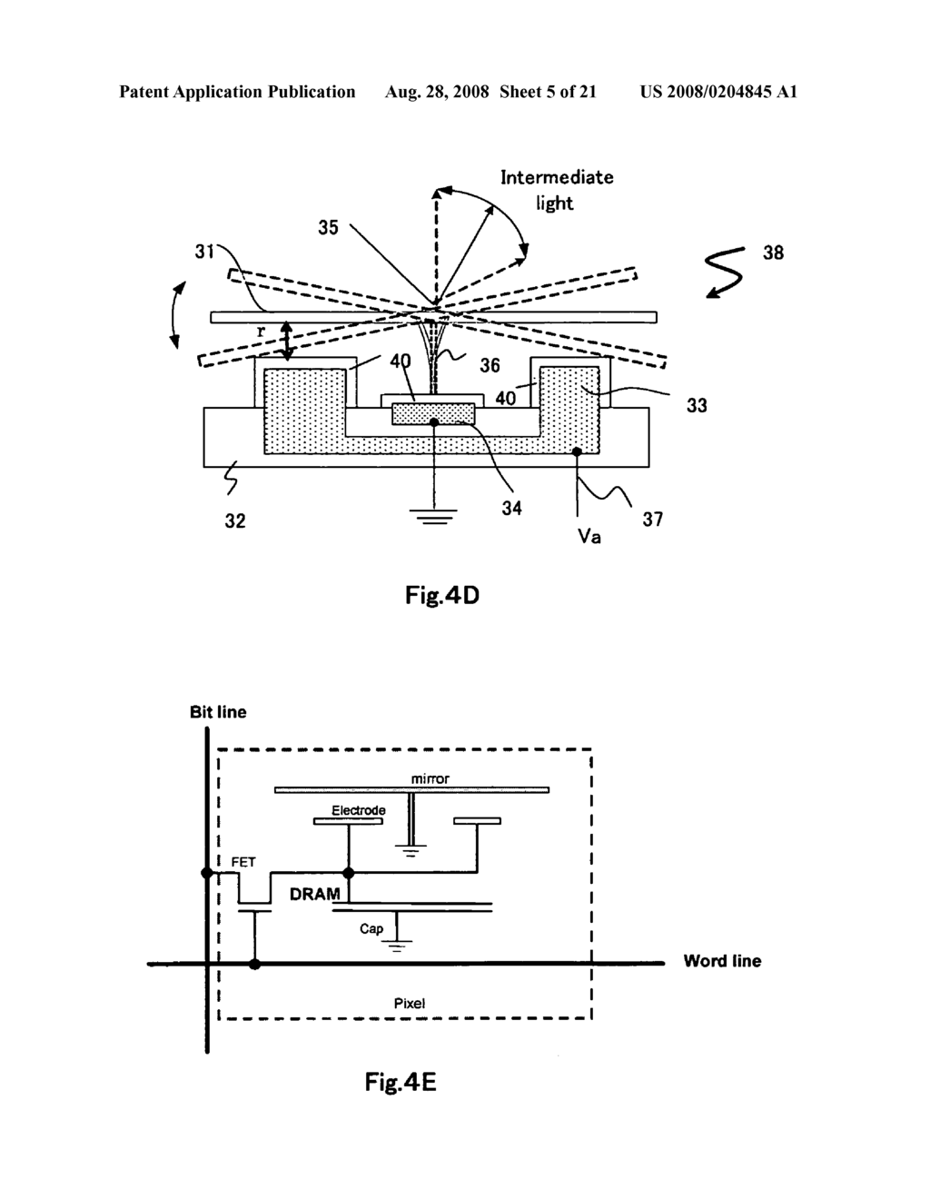 Micromirror device with a single address electrode - diagram, schematic, and image 06