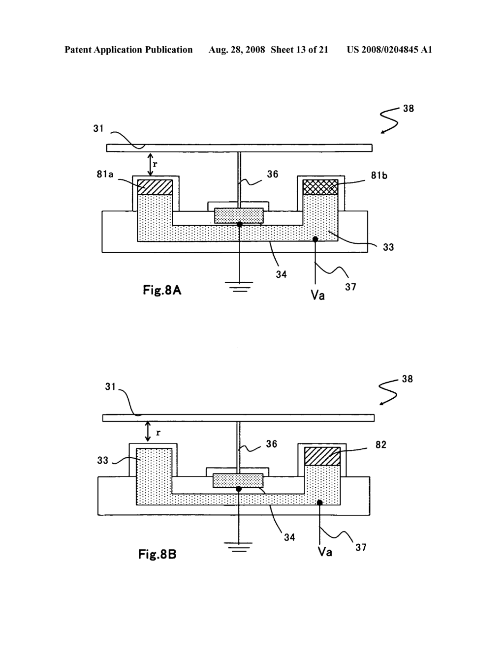 Micromirror device with a single address electrode - diagram, schematic, and image 14