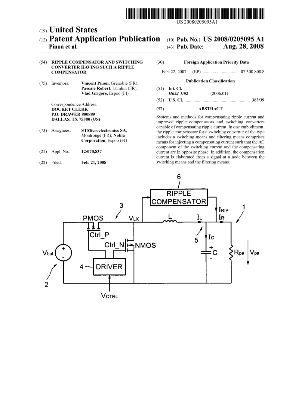 Ripple compensator and switching converter having such a ripple compensator - diagram, schematic, and image 01