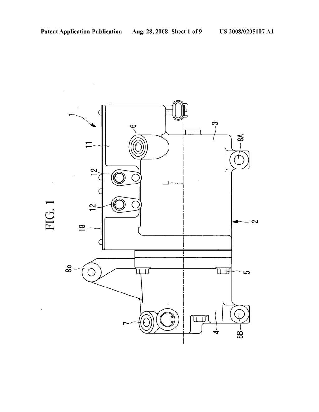 Integrated-inverter electric compressor - diagram, schematic, and image 02