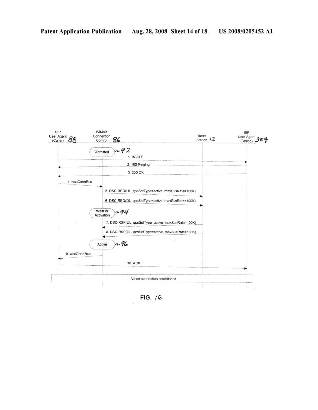 METHOD AND APPARATUS TO SUPPORT VOIP CALLS IN AN IEEE 802.16 INTERFACE - diagram, schematic, and image 15