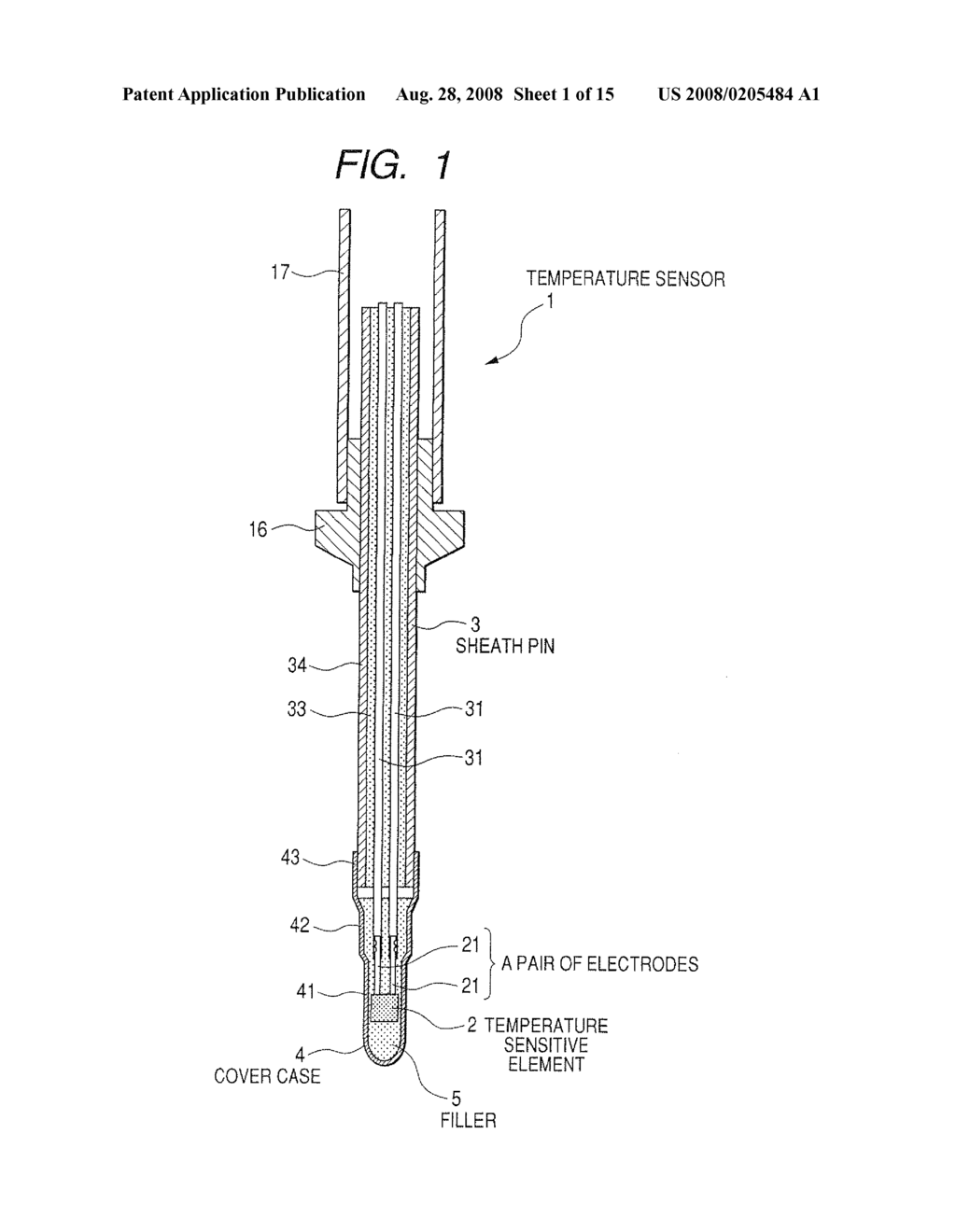 TEMPERATURE SENSOR AND METHOD OF PRODUCING THE TEMPERATURE SENSOR - diagram, schematic, and image 02