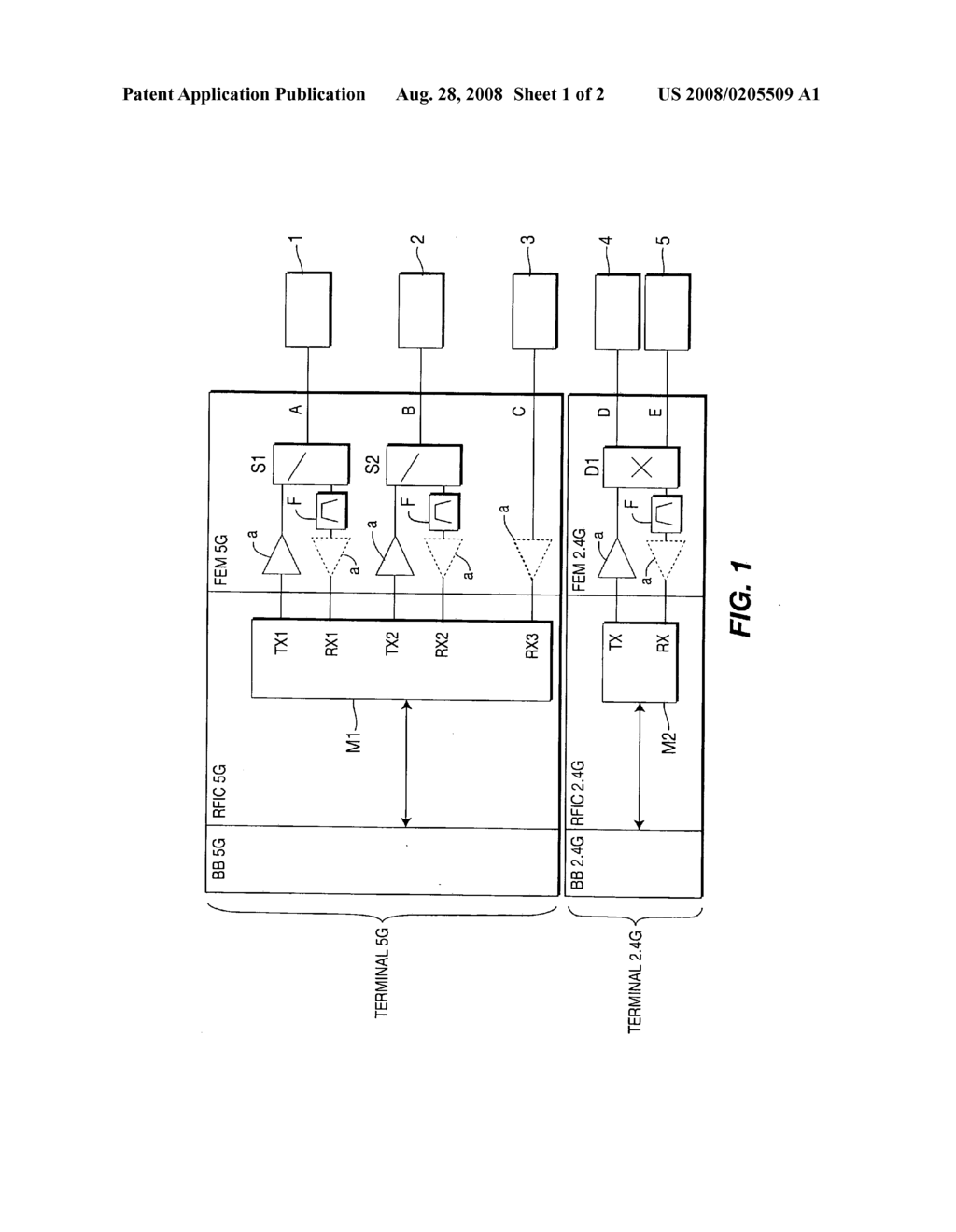 Terminal and method for the simultaneous transmission of video and high-speed data - diagram, schematic, and image 02