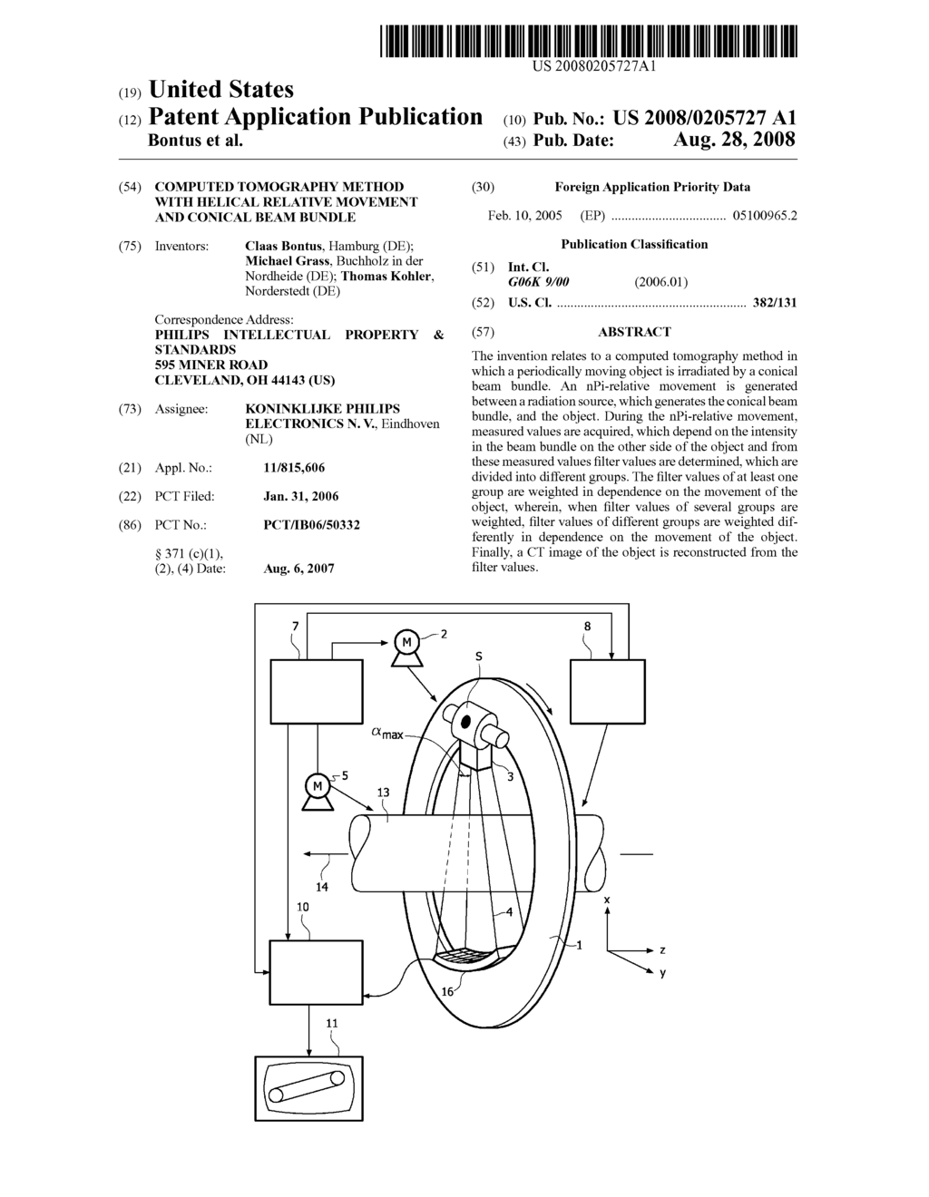 Computed Tomography Method With Helical Relative Movement And Conical Beam Bundle - diagram, schematic, and image 01