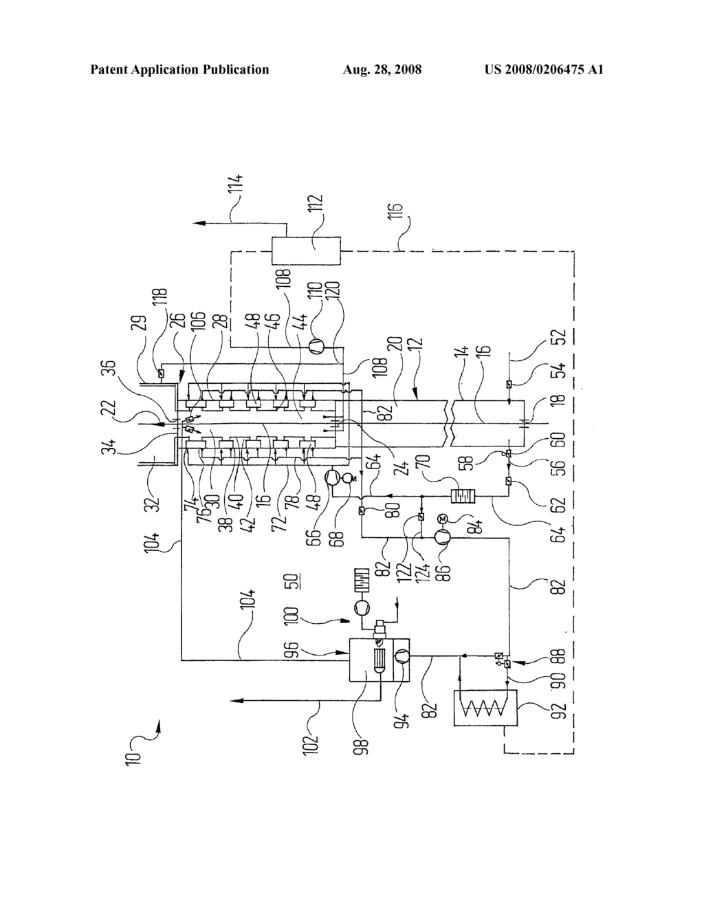 Method and Installation For Coating a Metal Strip With a Coating Containing a Solvent and For Drying and/or Cross-Linking Said Coating - diagram, schematic, and image 02