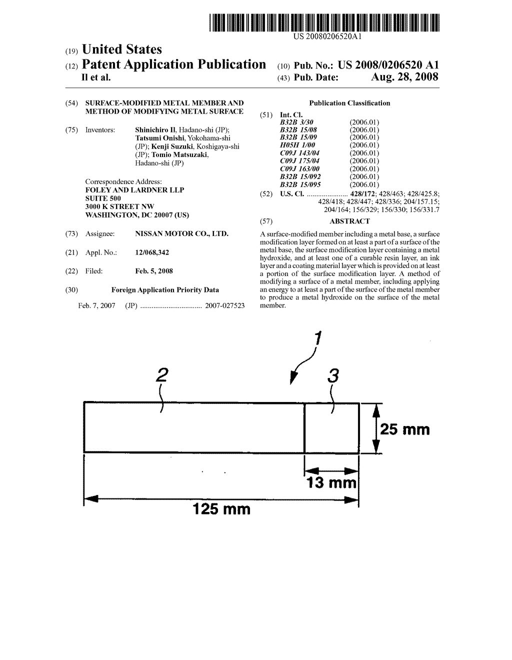 Surface-modified metal member and method of modifying metal surface - diagram, schematic, and image 01