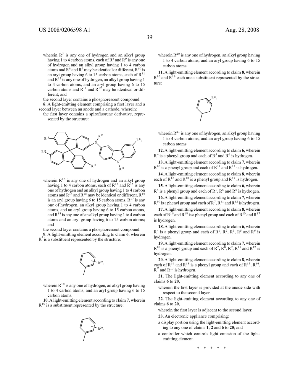 Light-emitting element using spirofluorene derivative and electronic appliance - diagram, schematic, and image 65