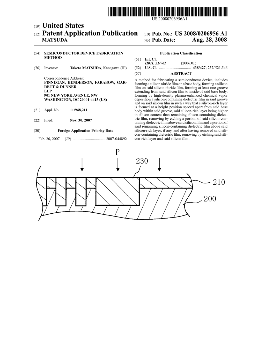 SEMICONDUCTOR DEVICE FABRICATION METHOD - diagram, schematic, and image 01