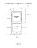 SLIDING-TYPE MOBILE PHONE WITH A SUPPLEMENTAL DISPLAY SECREEN diagram and image