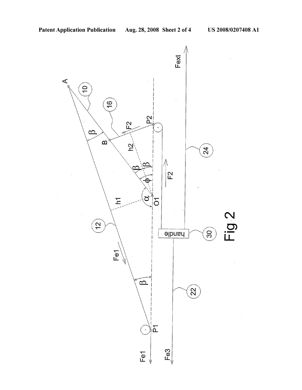 Device for Obtaining a Predetermined Substantially Constant Force in Particular for Muscular Training From Nearly Zero to a Maximal Value - diagram, schematic, and image 03