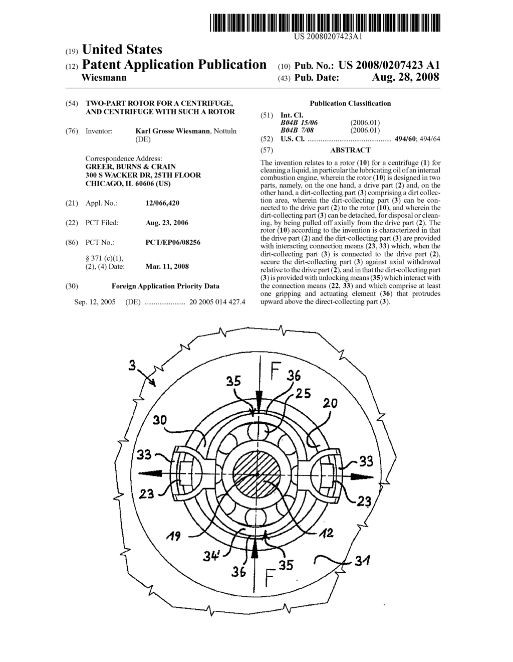 Two-Part Rotor for a Centrifuge, and Centrifuge with Such a Rotor - diagram, schematic, and image 01