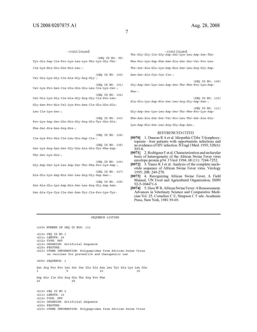 Preventive and Therapeutic Use of polypeptides from African Swine Virus as Vaccines - diagram, schematic, and image 09