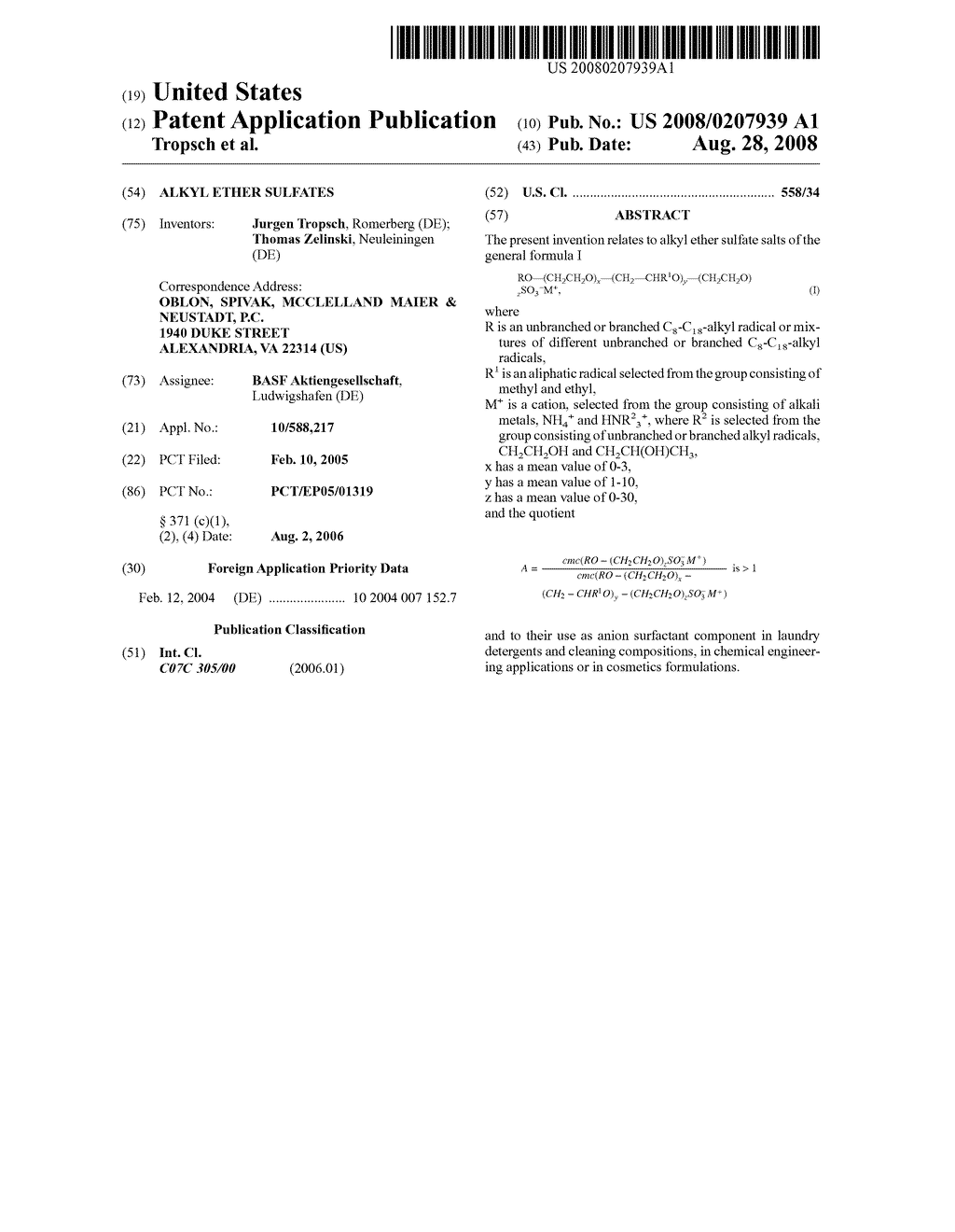 Alkyl Ether Sulfates - diagram, schematic, and image 01