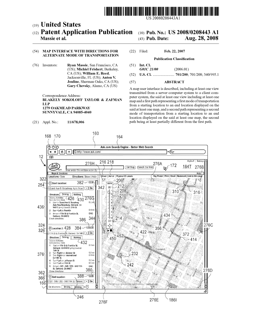 MAP INTERFACE WITH DIRECTIONS FOR ALTERNATE MODE OF TRANSPORTATION - diagram, schematic, and image 01