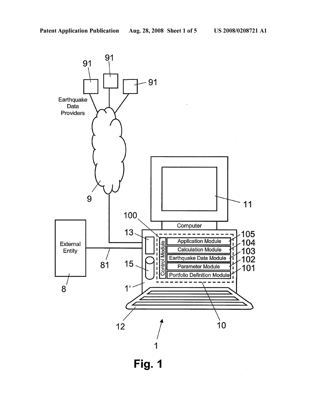 Computer System and Method for Determining an Earthquake Damage Index - diagram, schematic, and image 02