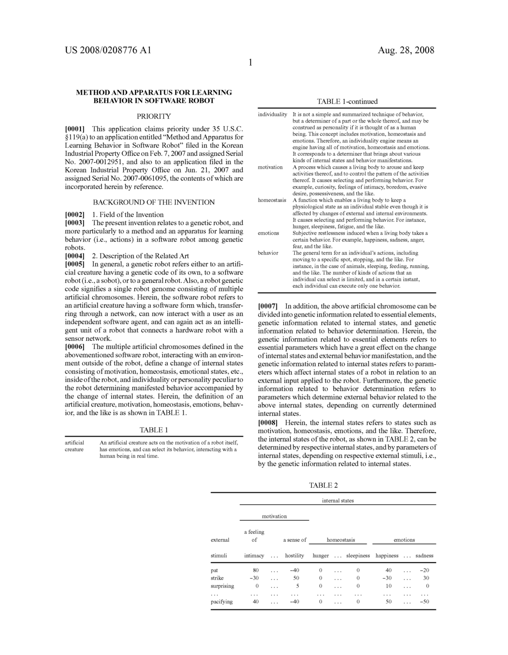 METHOD AND APPARATUS FOR LEARNING BEHAVIOR IN SOFTWARE ROBOT - diagram, schematic, and image 06