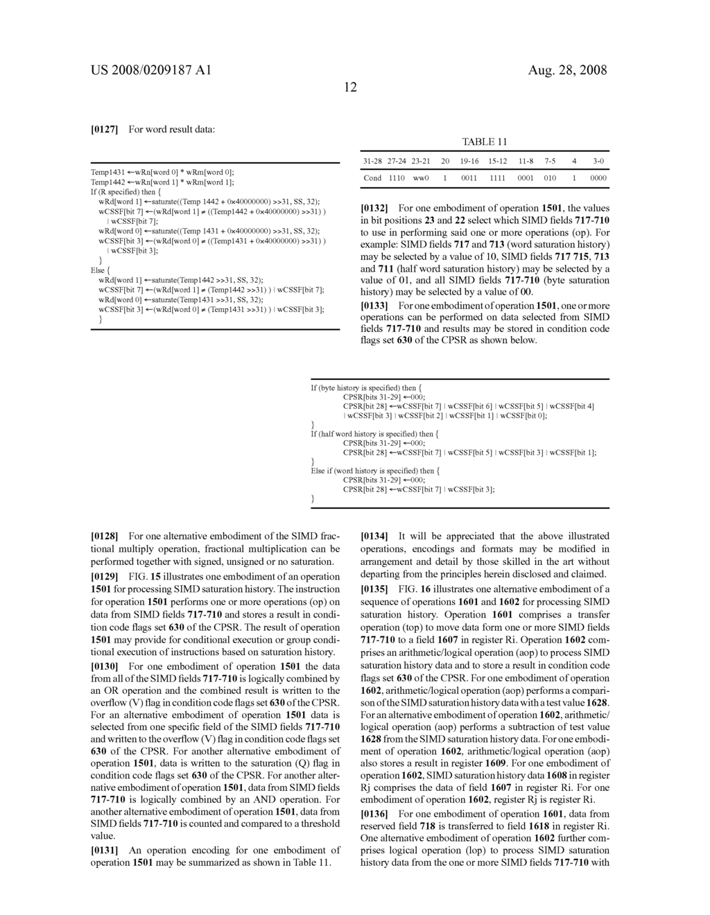 Storing and processing SIMD saturation history flags and data size - diagram, schematic, and image 27