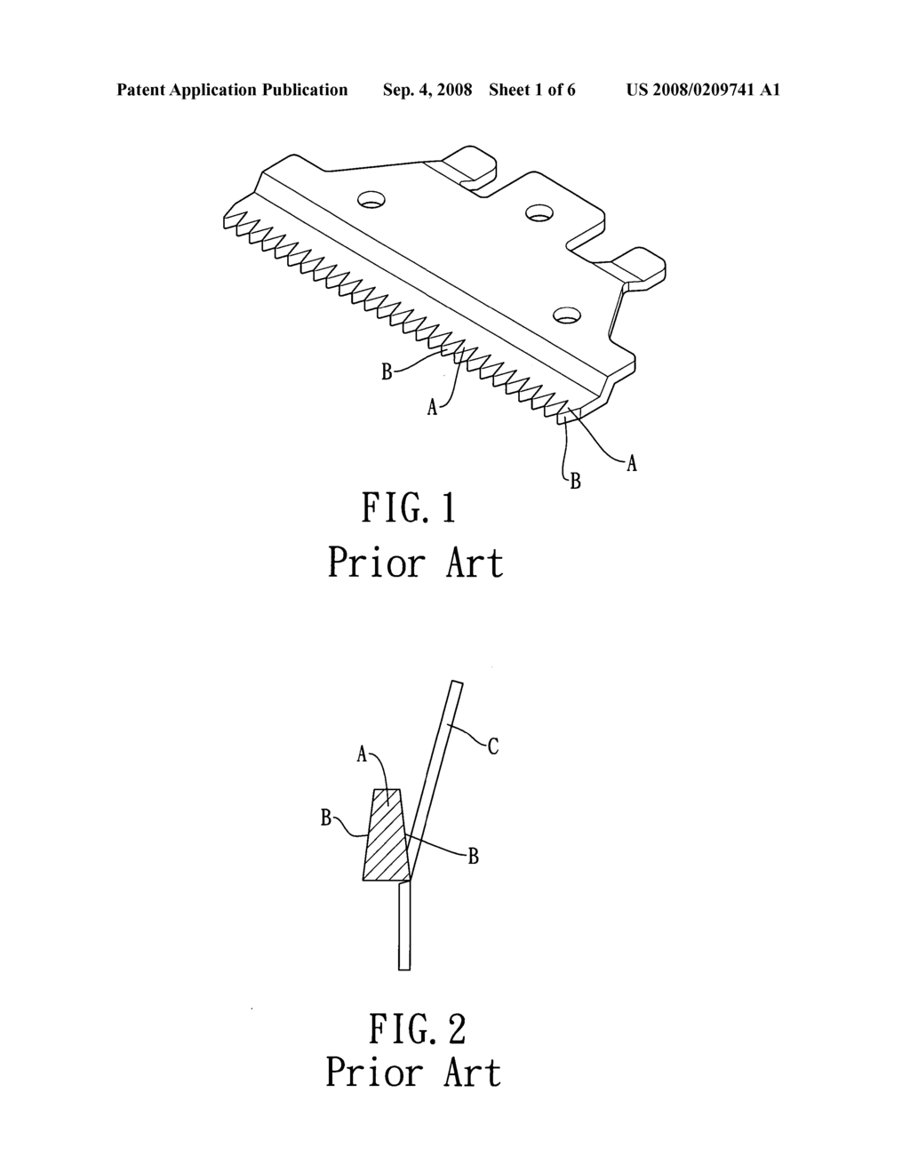 Blade structure of an electric hair trimmer - diagram, schematic, and image 02