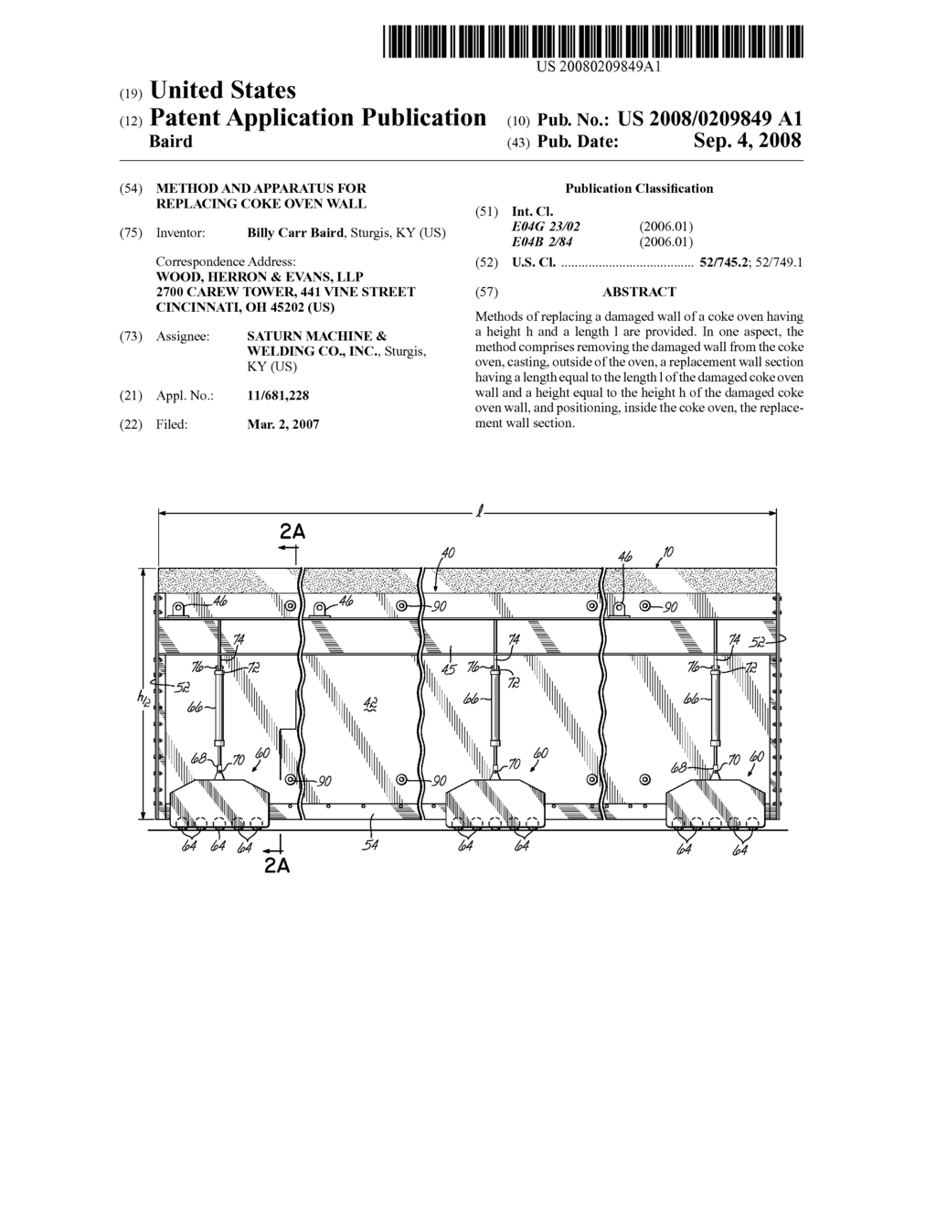 Method and Apparatus for Replacing Coke Oven Wall - diagram, schematic, and image 01