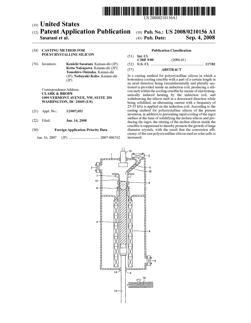 Casting method for polycrystalline silicon - diagram, schematic, and image 01