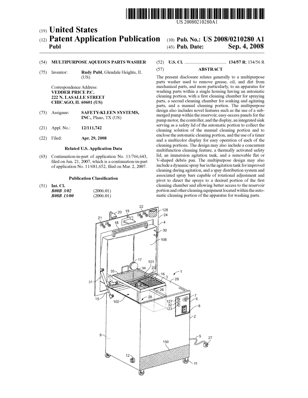 Multipurpose Aqueous Parts Washer - diagram, schematic, and image 01