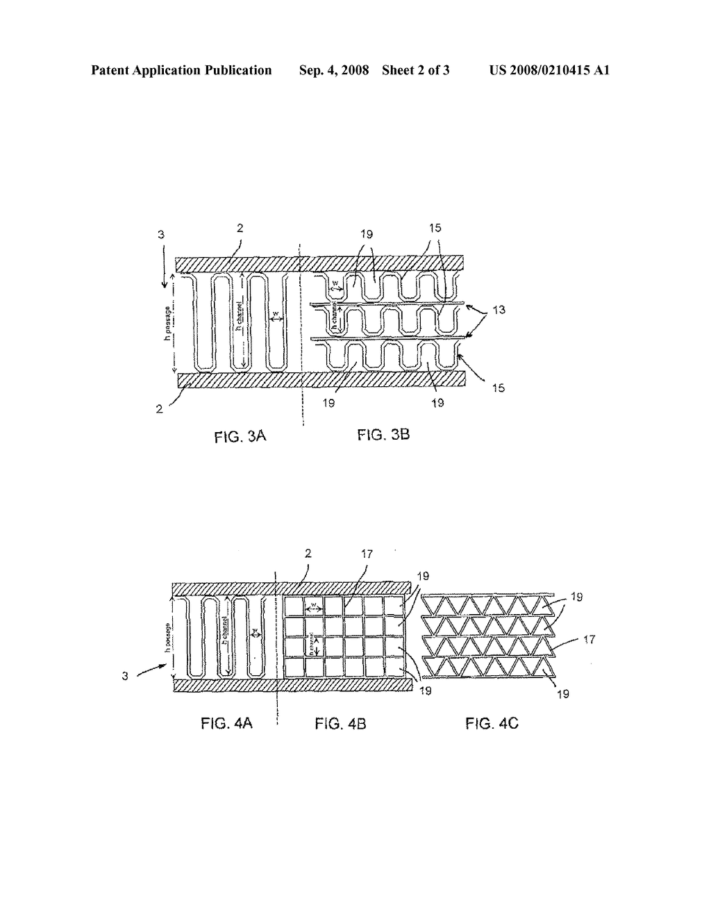 Plate Heat Exchanger With Exchanging Structure Forming Several Channels in a Passage - diagram, schematic, and image 03
