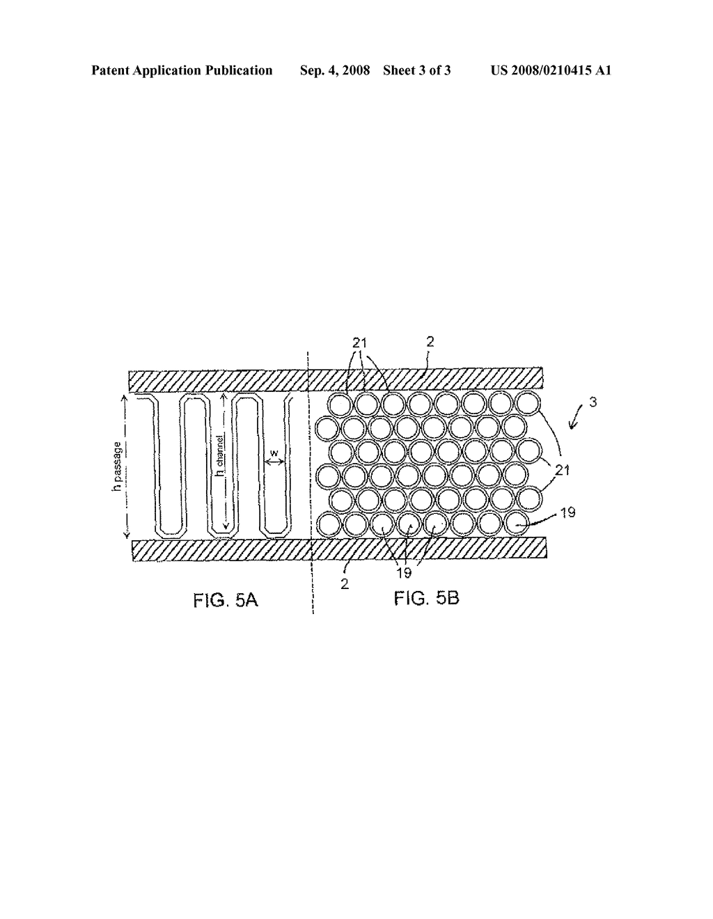 Plate Heat Exchanger With Exchanging Structure Forming Several Channels in a Passage - diagram, schematic, and image 04