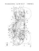 Drive switching lever structure for vehicle diagram and image