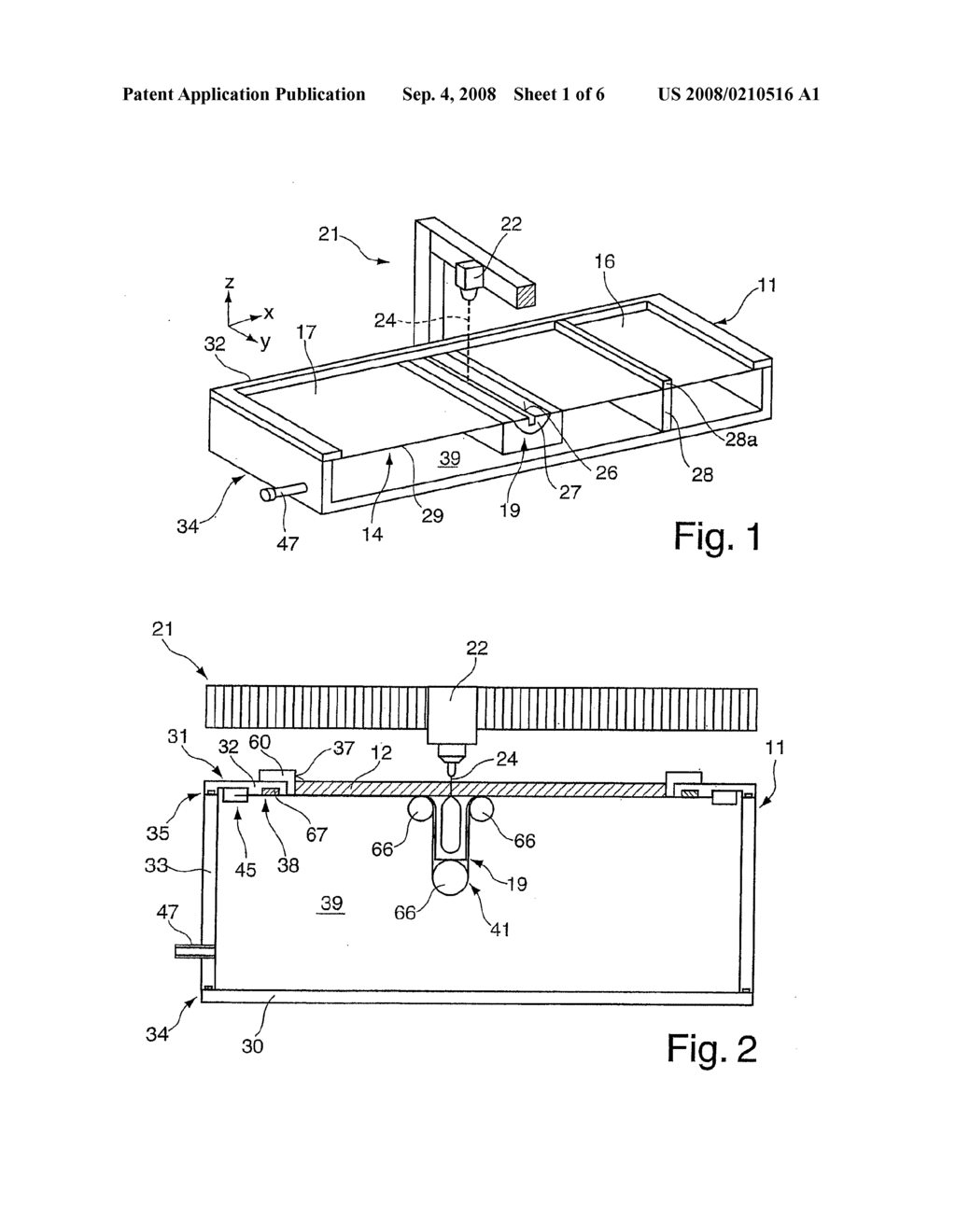 DEVICE FOR SUPPORTING PLATE-LIKE MATERIALS FOR AT LEAST ONE SEPARATING PROCESS - diagram, schematic, and image 02