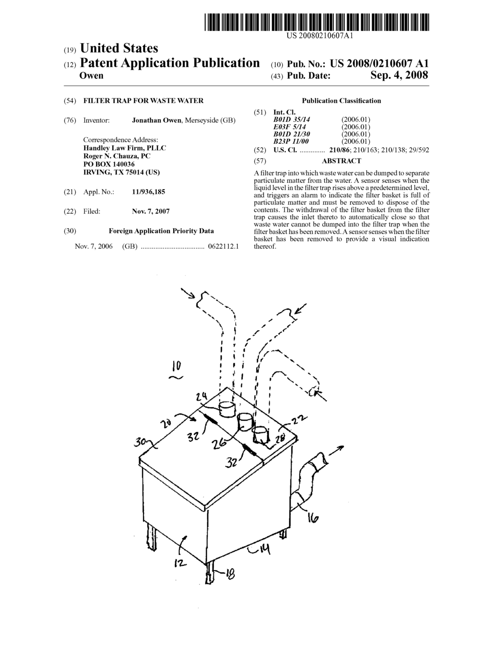 FILTER TRAP FOR WASTE WATER - diagram, schematic, and image 01