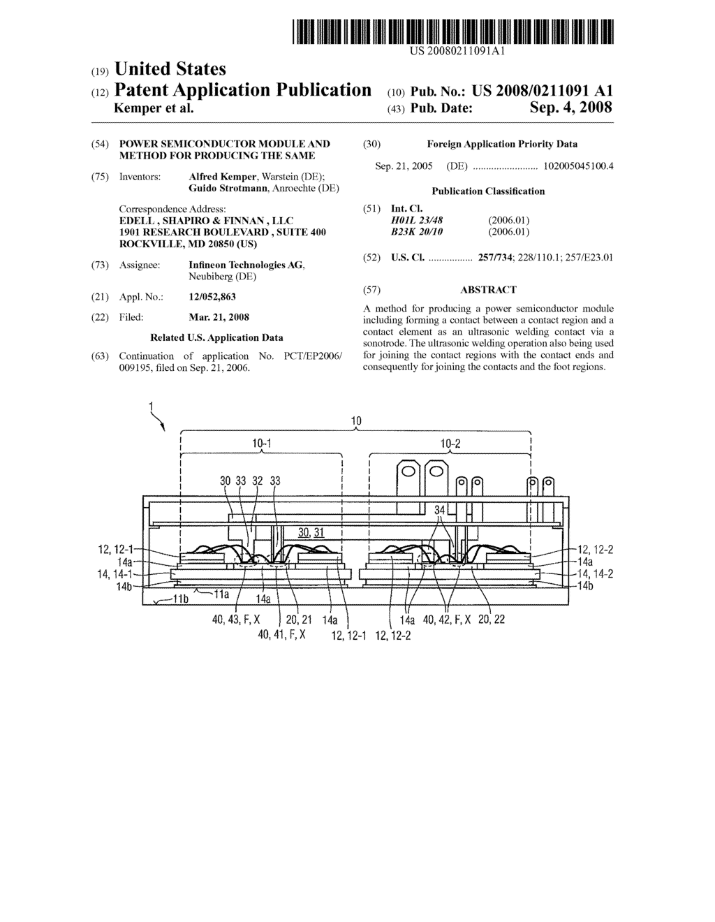 Power Semiconductor Module and Method for Producing the Same - diagram, schematic, and image 01