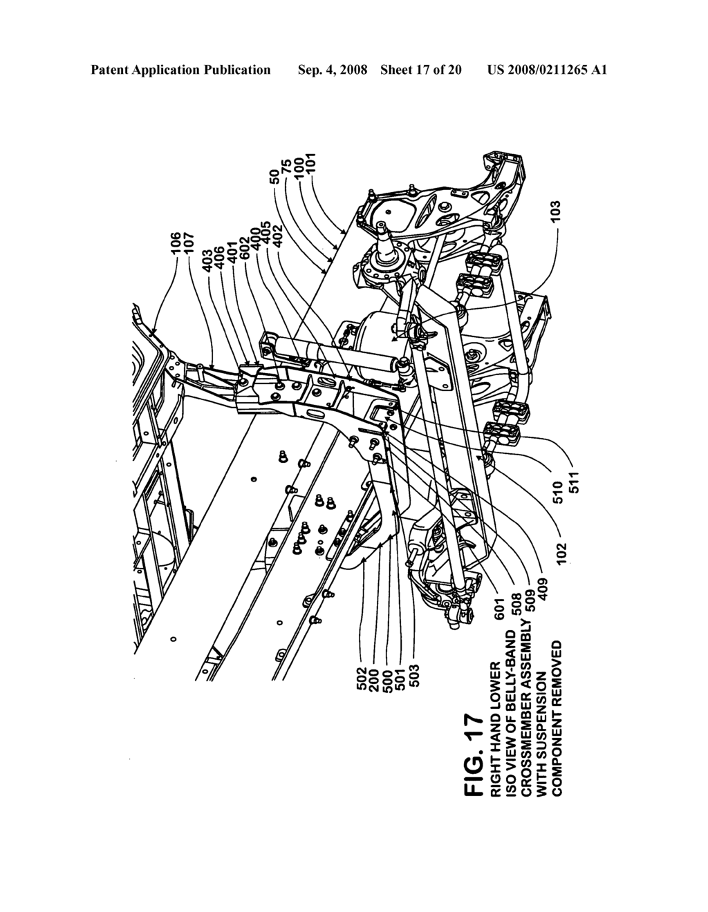 SUSPENSION MOUNTING CROSSMEMBER WITH INTEGRATED CAB MOUNTS FOR VEHICLE HAVING FRONT MULTILINK SUSPENSION - diagram, schematic, and image 18