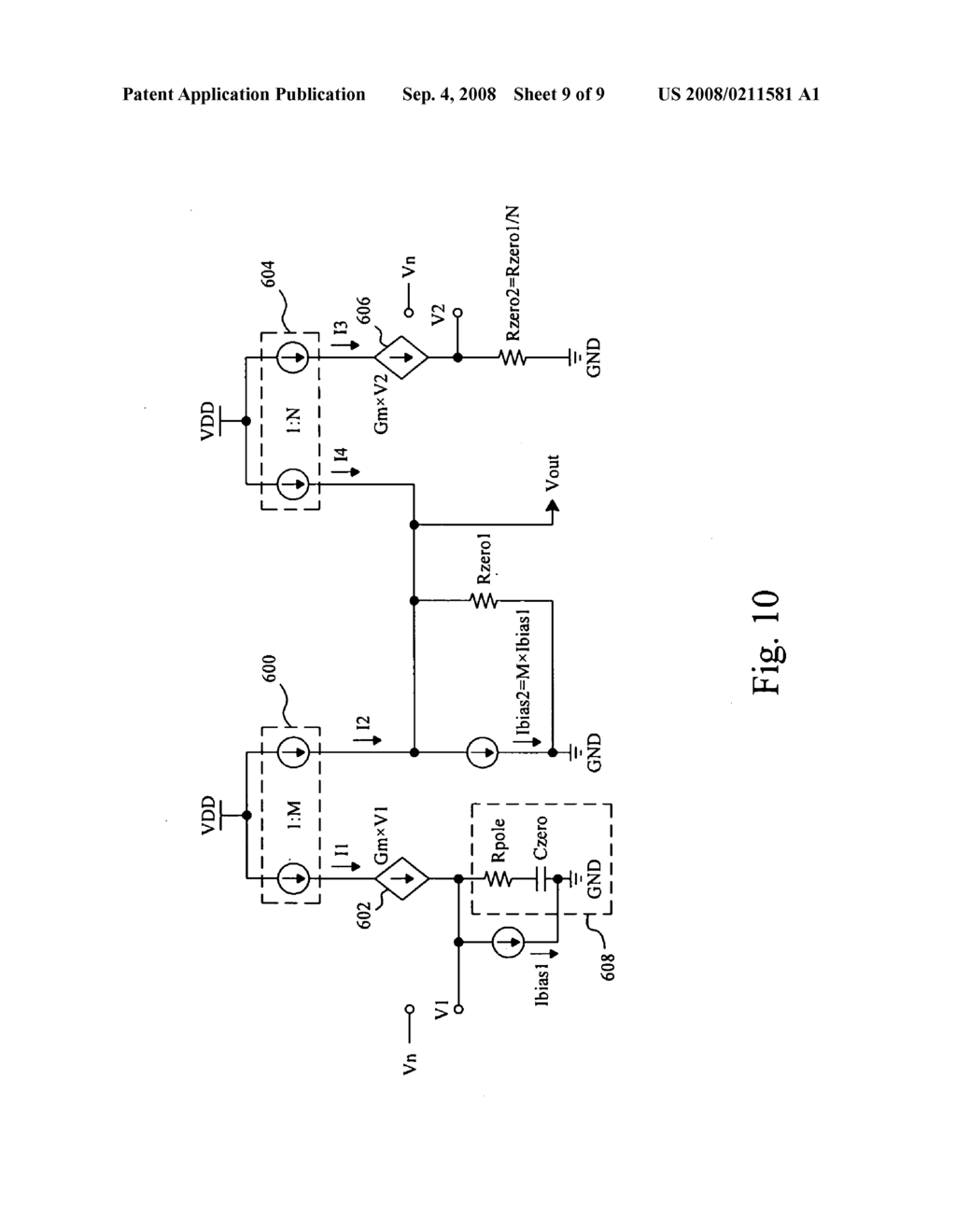 Amplifier circuit with internal zeros - diagram, schematic, and image 10