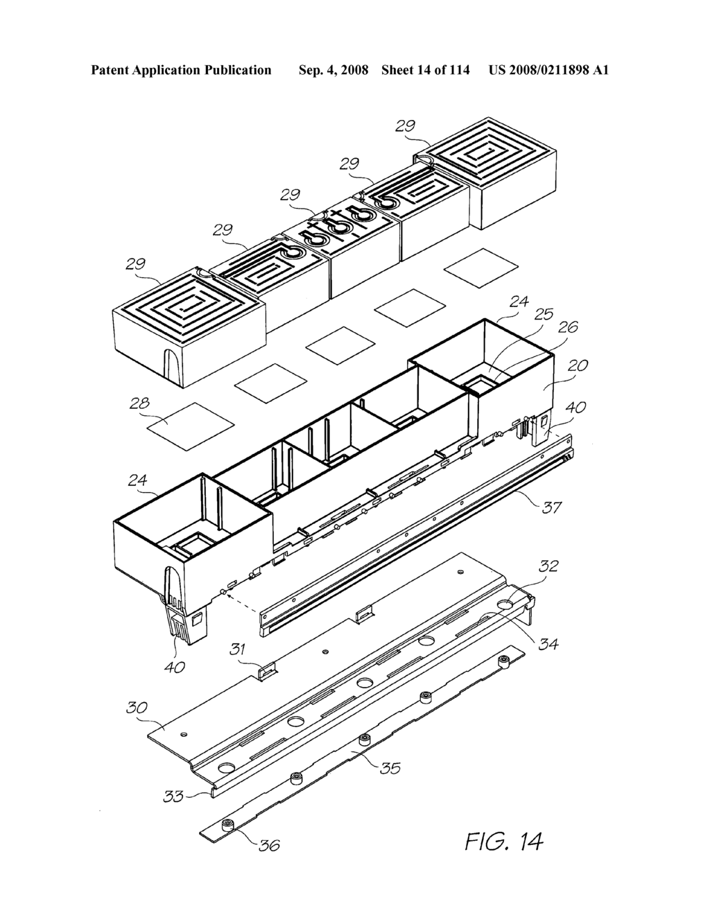 Cover assembly for a print engine with push rod for actuating a refill unit - diagram, schematic, and image 15