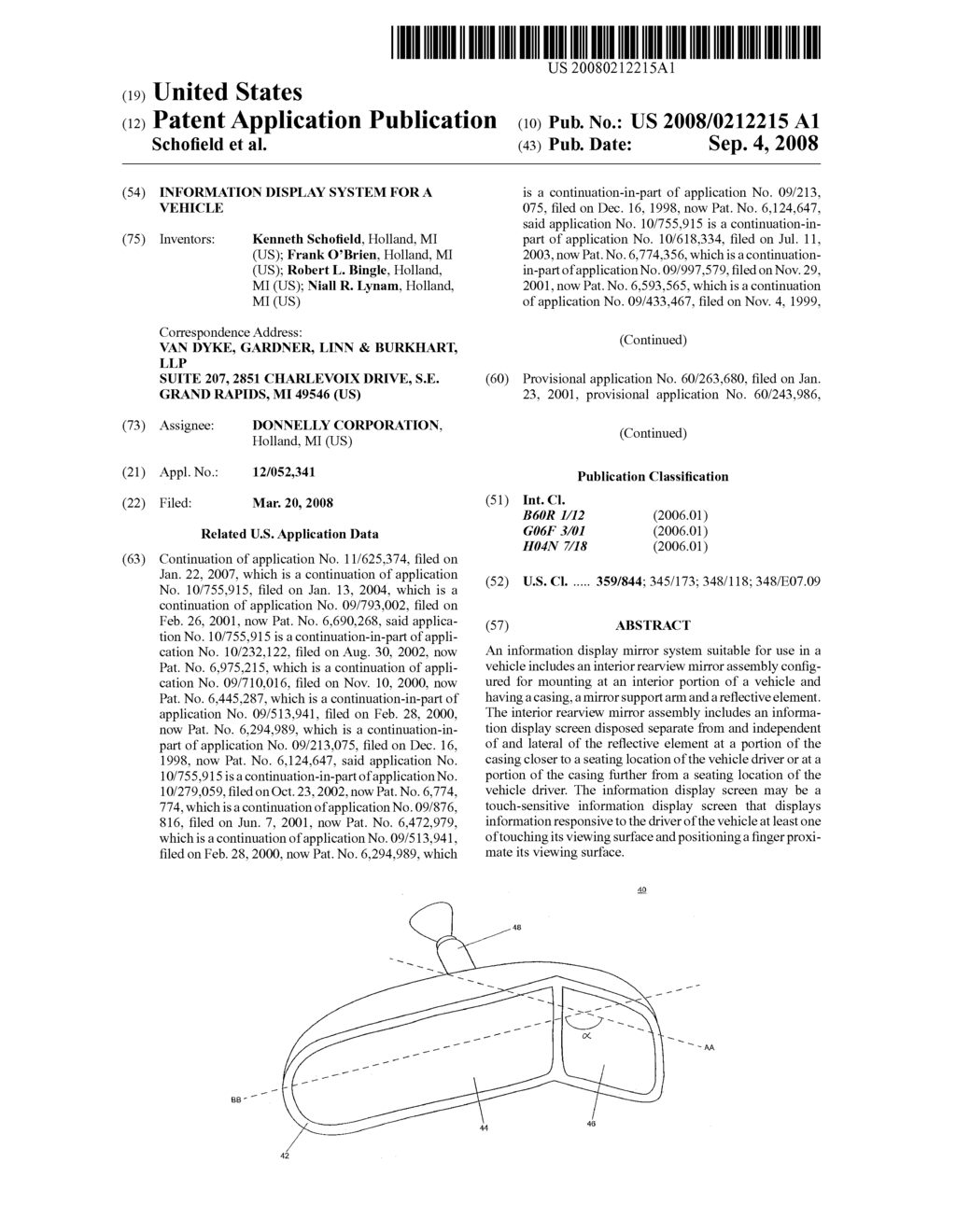 INFORMATION DISPLAY SYSTEM FOR A VEHICLE - diagram, schematic, and image 01