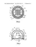 Heat radiating device for lamp diagram and image