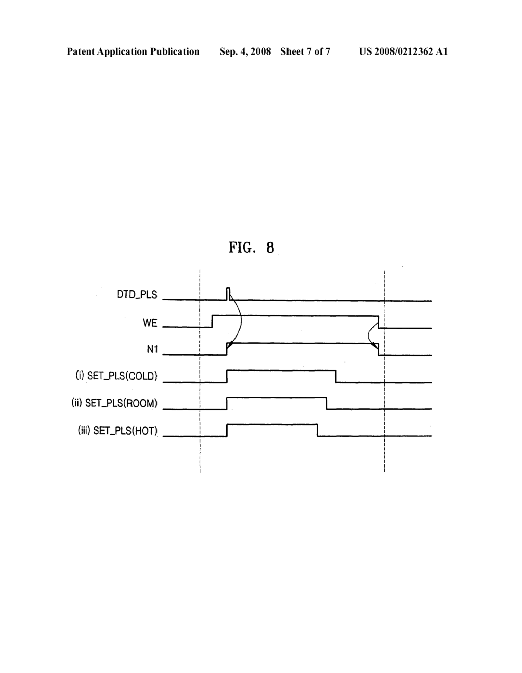 Control of set/reset pulse in response to peripheral temperature in pram device - diagram, schematic, and image 08