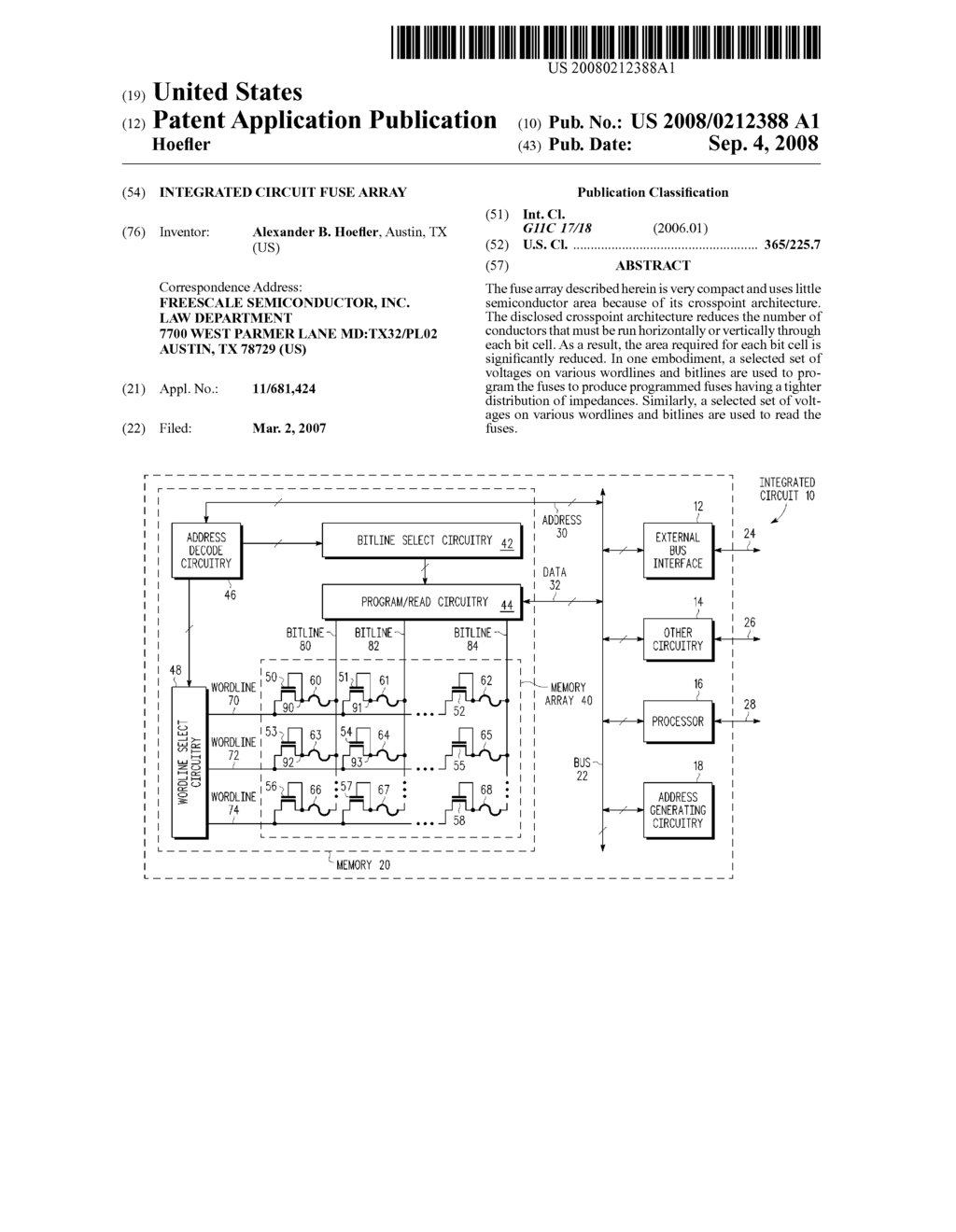 INTEGRATED CIRCUIT FUSE ARRAY - diagram, schematic, and image 01