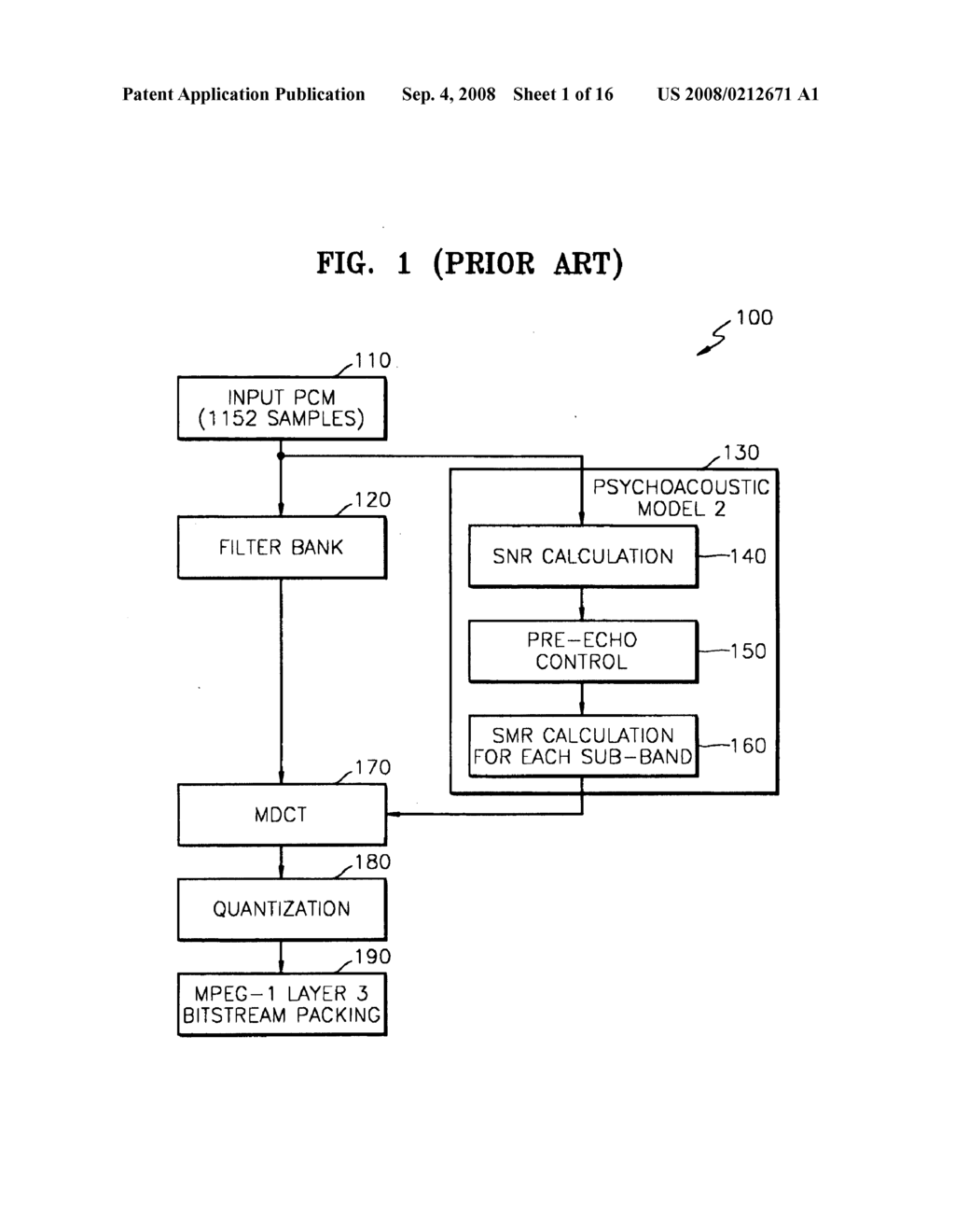 MPEG AUDIO ENCODING METHOD AND APPARATUS USING MODIFIED DISCRETE COSINE TRANSFORM - diagram, schematic, and image 02