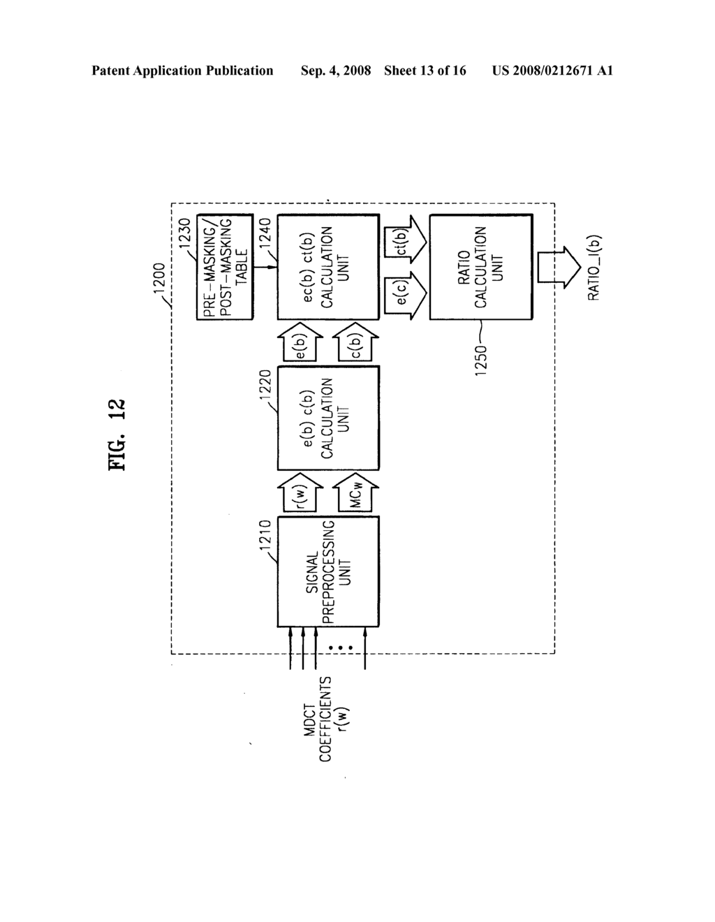 MPEG AUDIO ENCODING METHOD AND APPARATUS USING MODIFIED DISCRETE COSINE TRANSFORM - diagram, schematic, and image 14