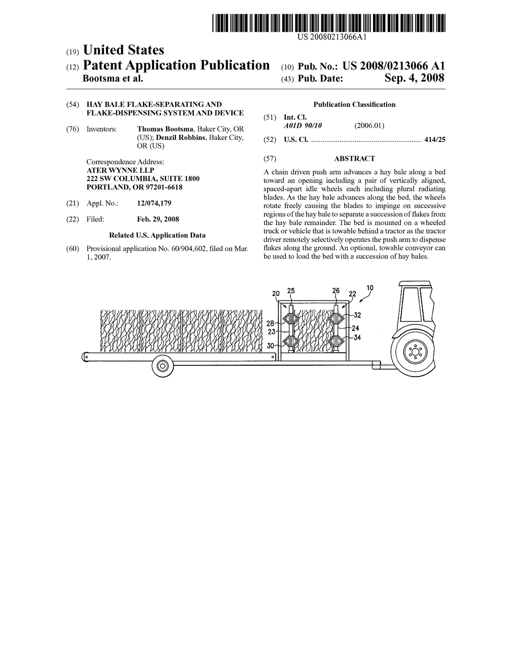 Hay bale flake-separating and flake-dispensing system and device - diagram, schematic, and image 01