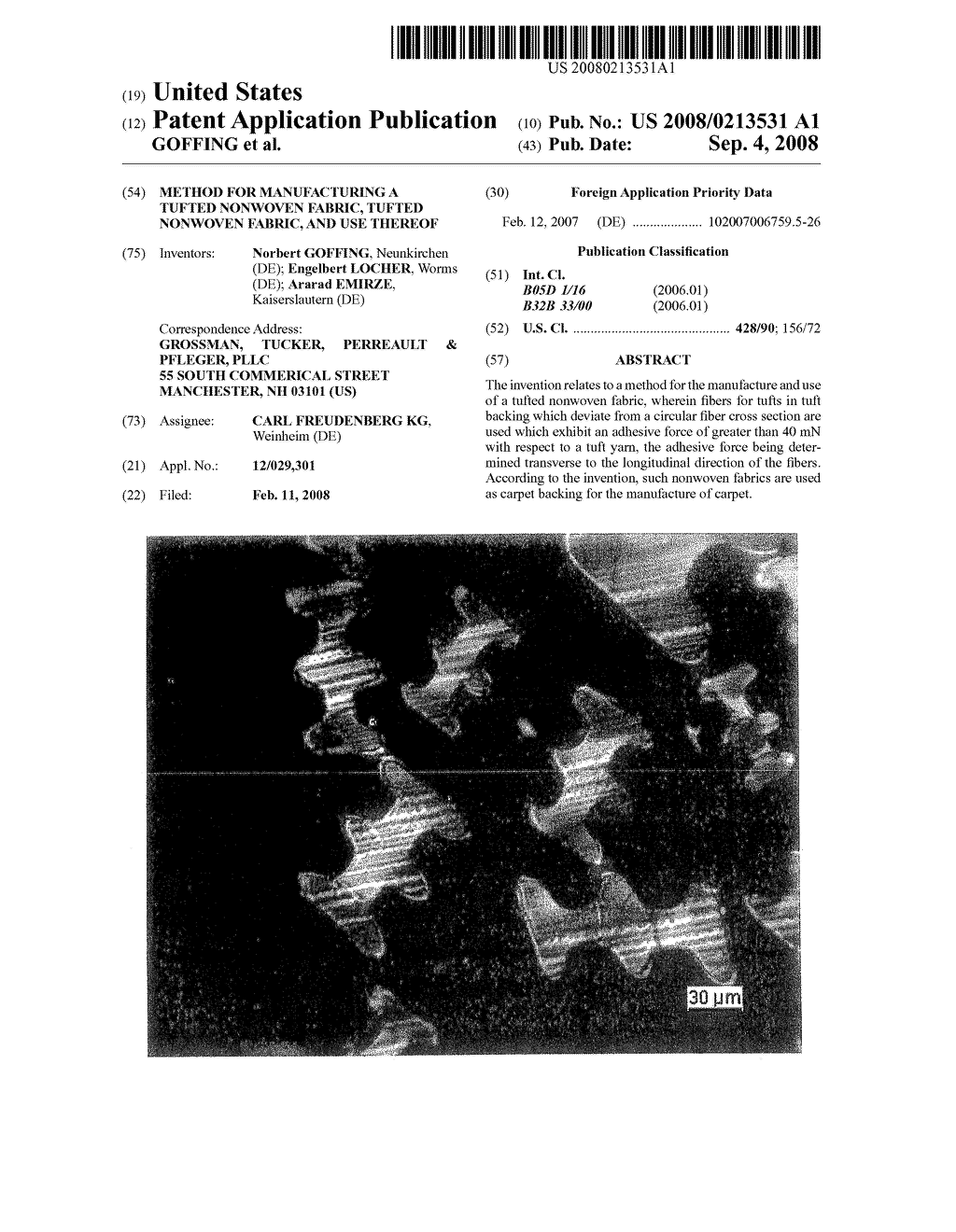 Method for manufacturing a tufted nonwoven fabric, tufted nonwoven fabric, and use thereof - diagram, schematic, and image 01