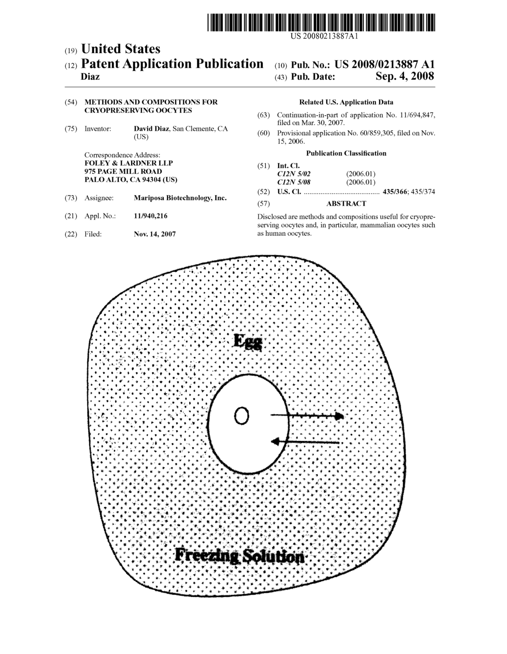 METHODS AND COMPOSITIONS FOR CRYOPRESERVING OOCYTES - diagram, schematic, and image 01