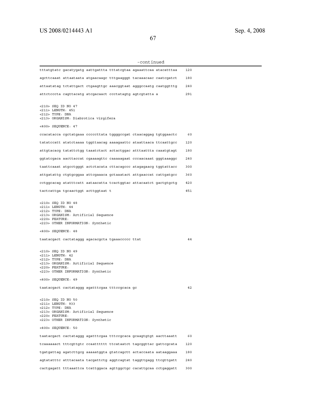 Compositions and Methods for Control of Insect Infestations in Plants - diagram, schematic, and image 68