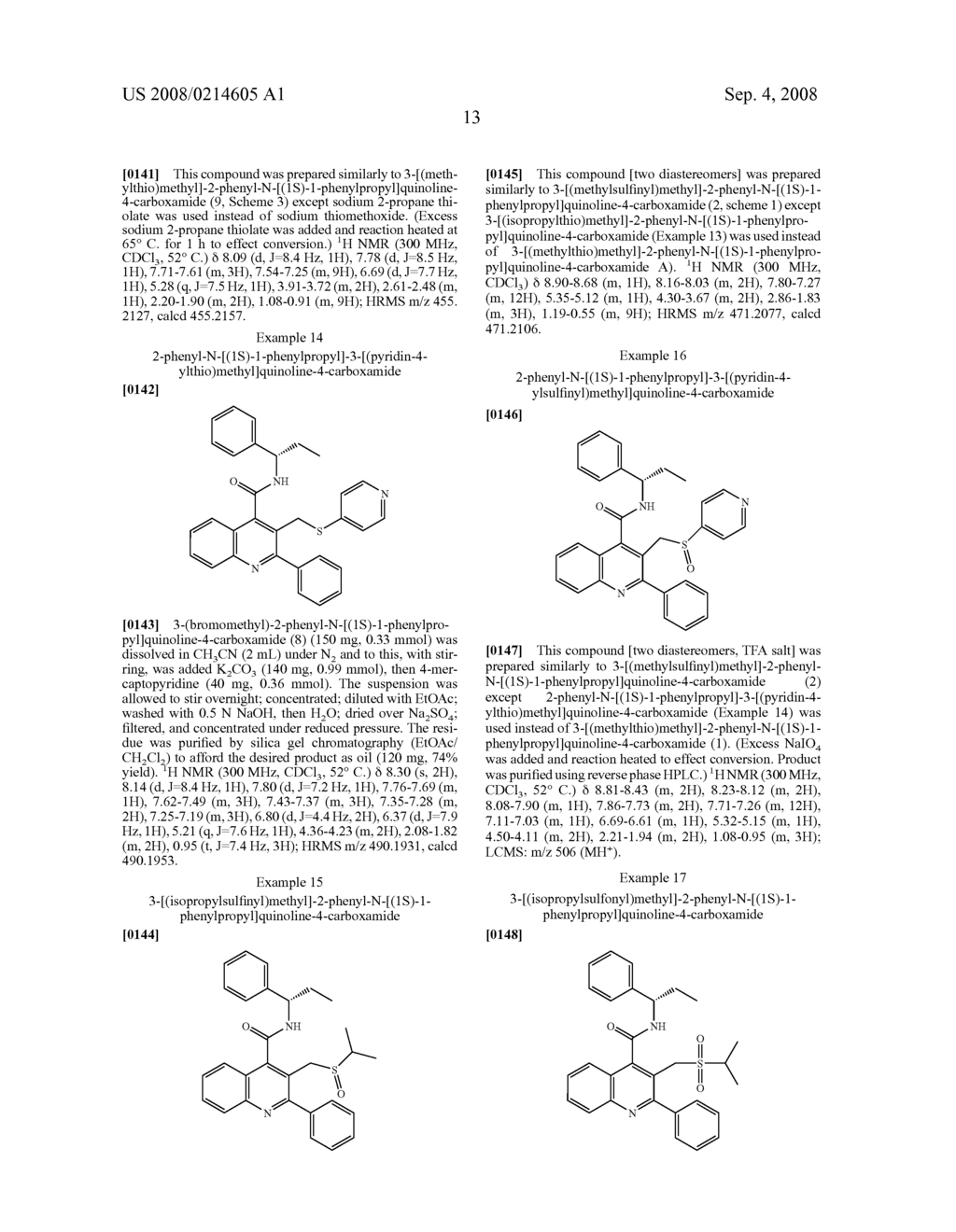 Alkyl Sulfoxide Quinolines as Nk-3 Receptor Ligands - diagram, schematic, and image 14