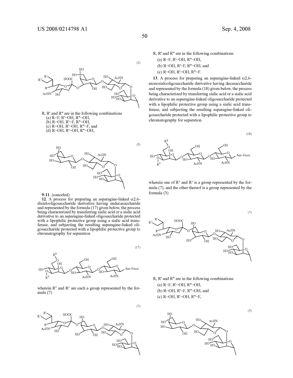 Sugar chain asparagine derivatives, sugar chain asparagine, sugar chain and processes for producing these - diagram, schematic, and image 51