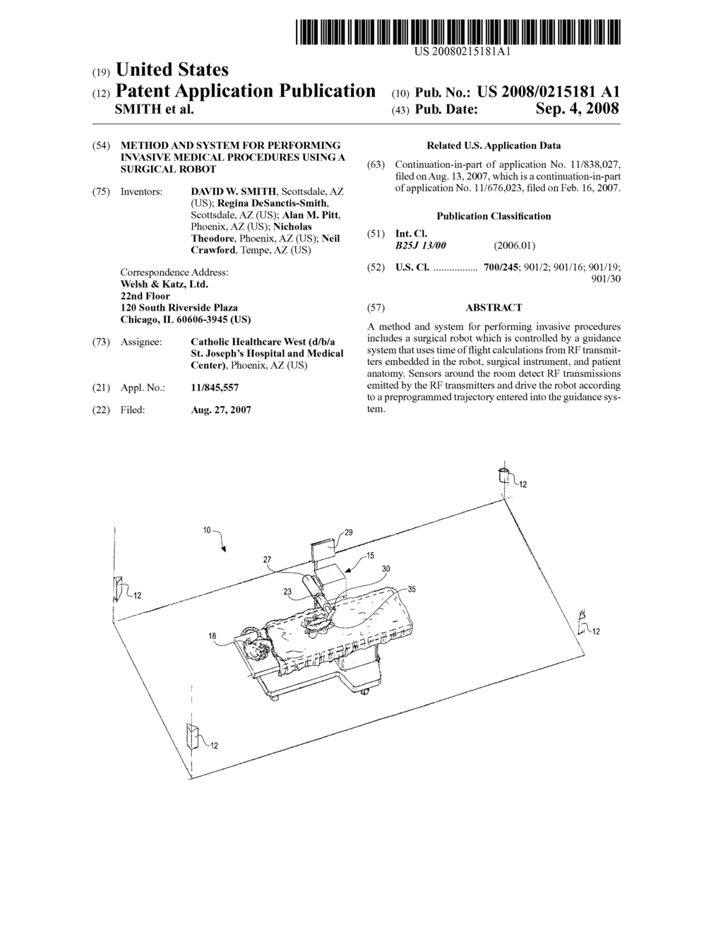 METHOD AND SYSTEM FOR PERFORMING INVASIVE MEDICAL PROCEDURES USING A SURGICAL ROBOT - diagram, schematic, and image 01