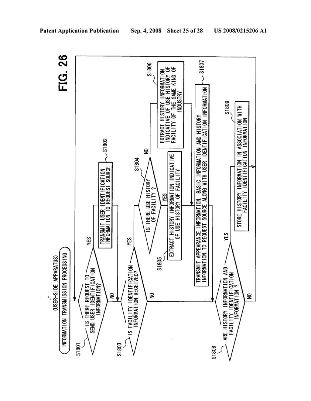 Information communication system, facility-side apparatus and program, user-side apparatus and program, status detecting device and program, updating device and program - diagram, schematic, and image 26