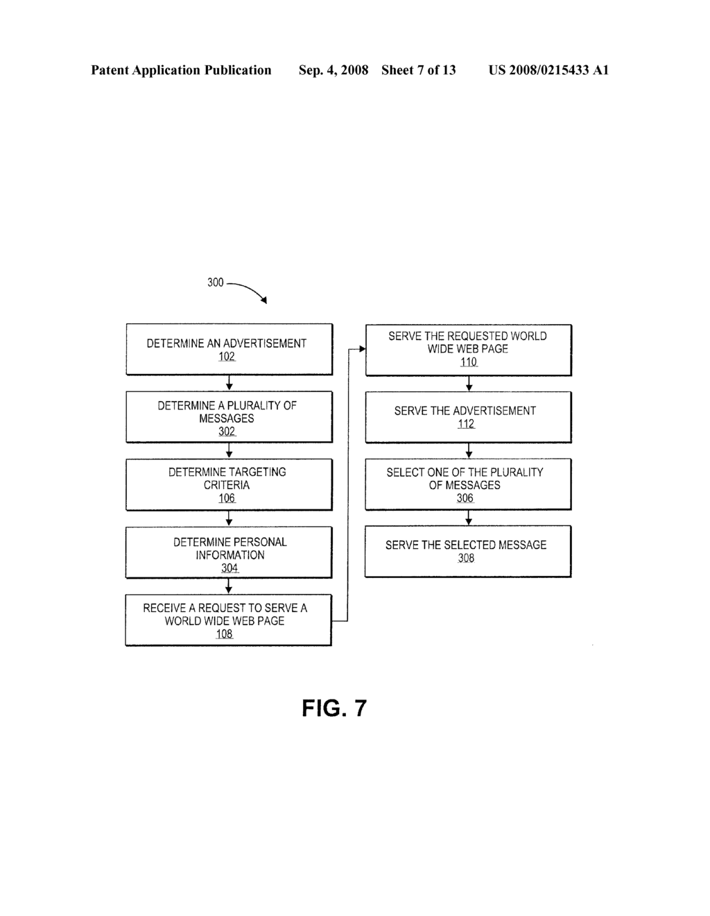 METHOD AND APPARATUS FOR SERVING A MESSAGE IN CONJUNCTION WITH AN ADVERTISEMENT FOR DISPLAY ON A WORLD WIDE WEB PAGE - diagram, schematic, and image 08